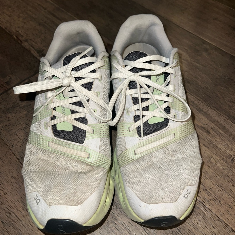 ON White and Green Athletic Sneakers